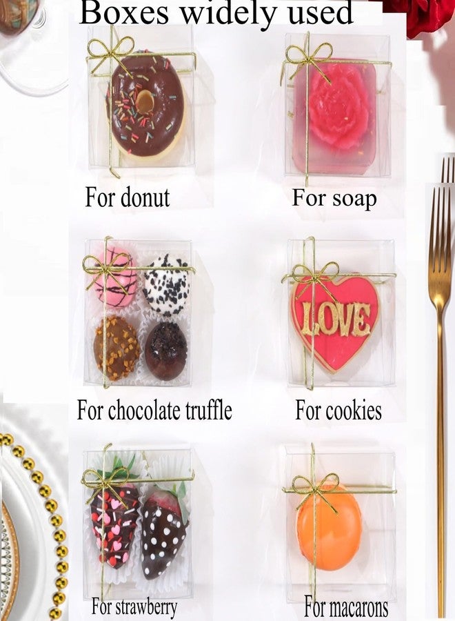 SLShePack 3.3X3.3X1.5inch 50PCS Clear Cookie Boxes Packaging, Perfect for Displaying Small Items-Jewelry, Crafts, Treats ,Oreos ,Soap,Macaron,Chocolate Truffle, Donut, Mini Bakery, Brownie More Wedding Favors - Image 3